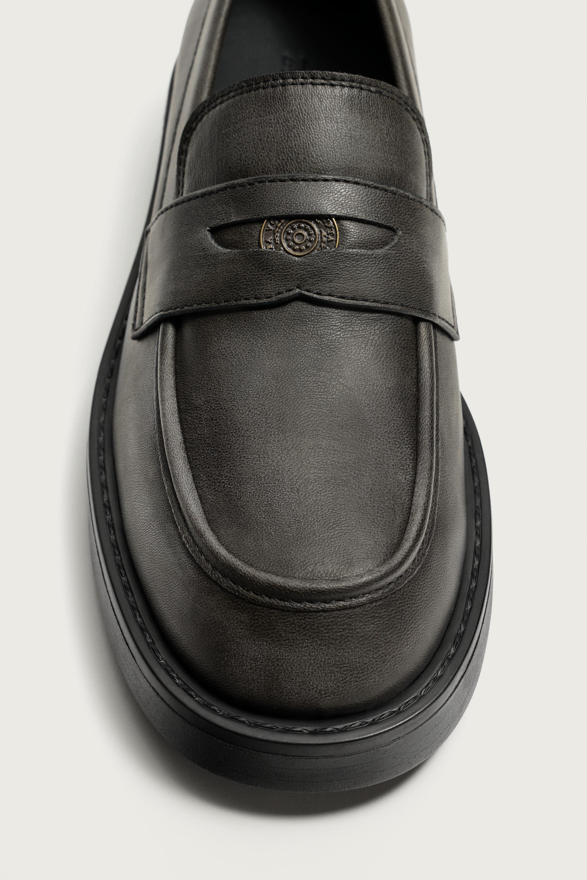 DISTRESSED PENNY LOAFERS